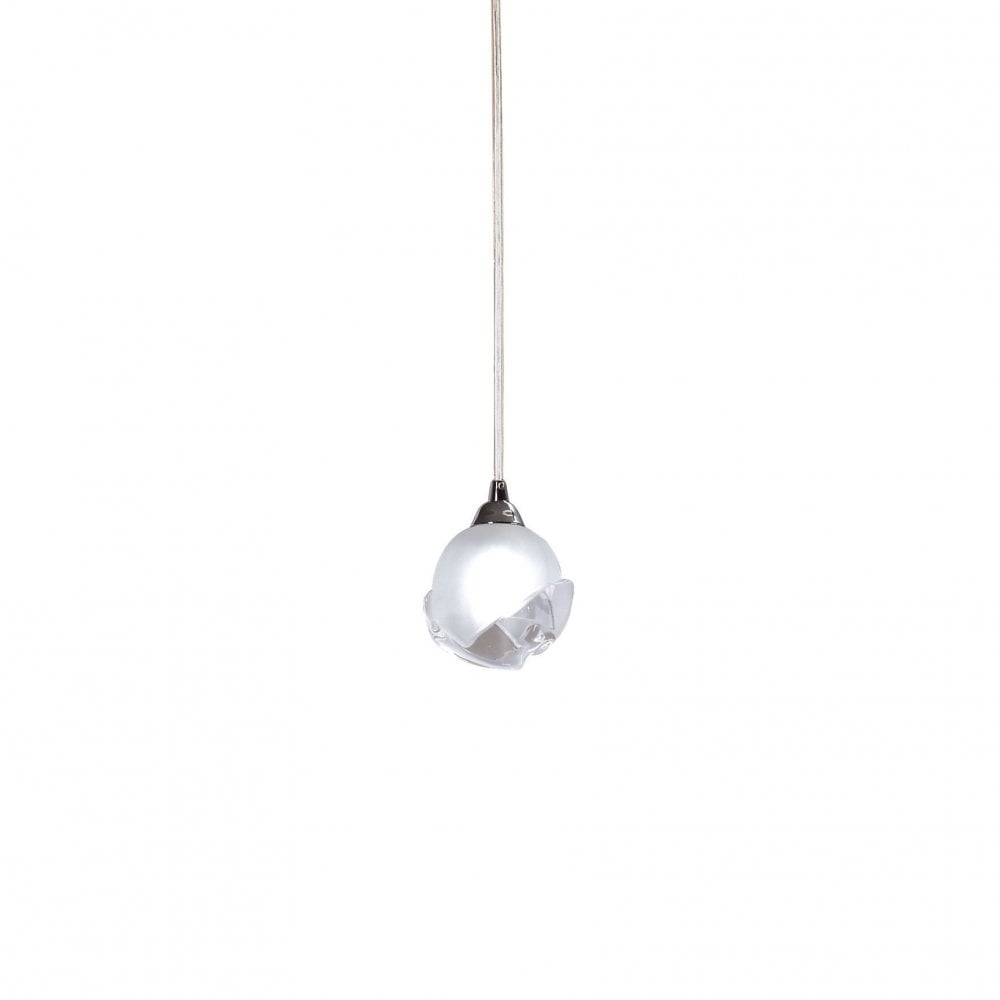 Fragma Pendant Light in Polished Chrome with Artistic Sphere Shade
