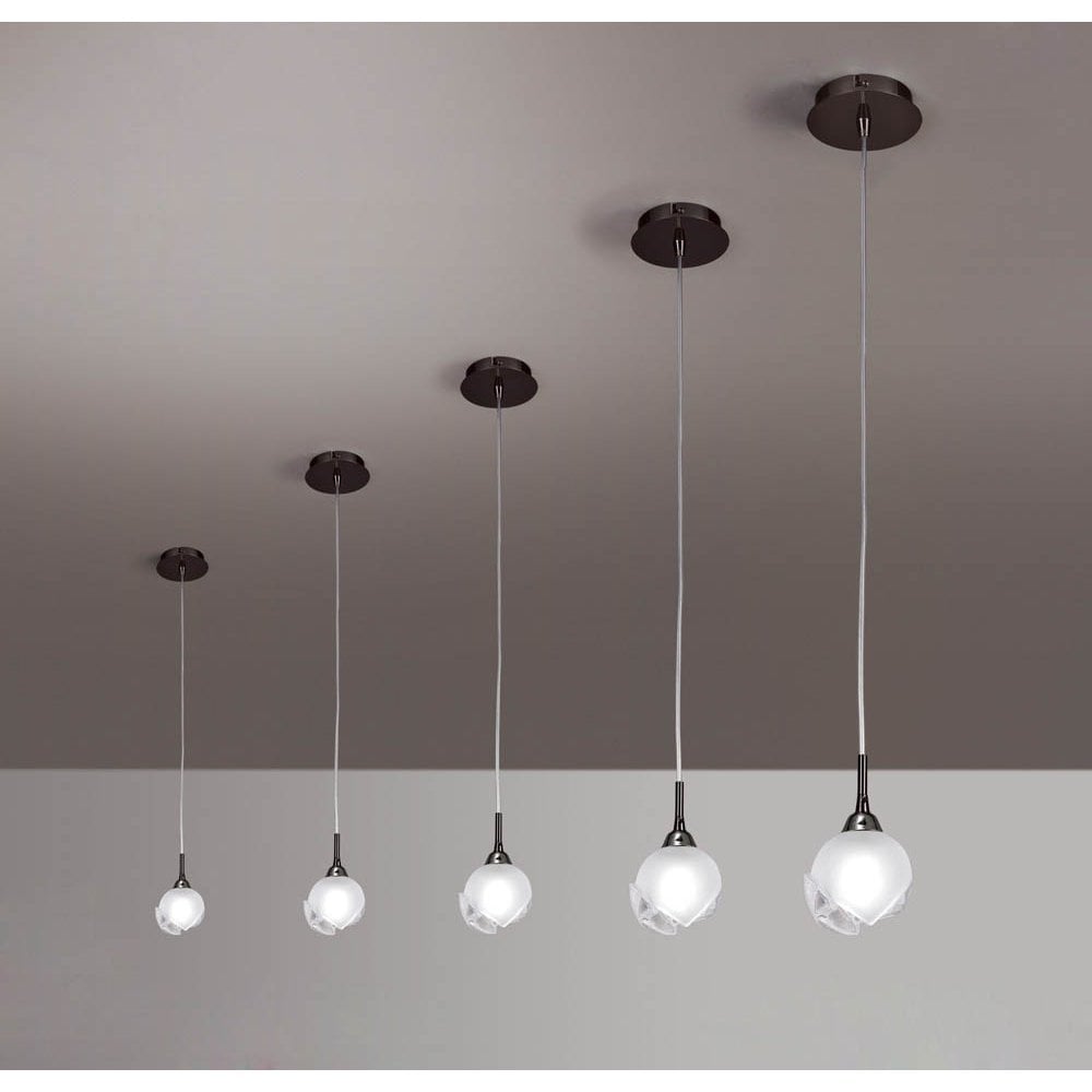 Fragma Luminary Pendant Light in Black Chrome, by Santiago Sevillano Sebastia
