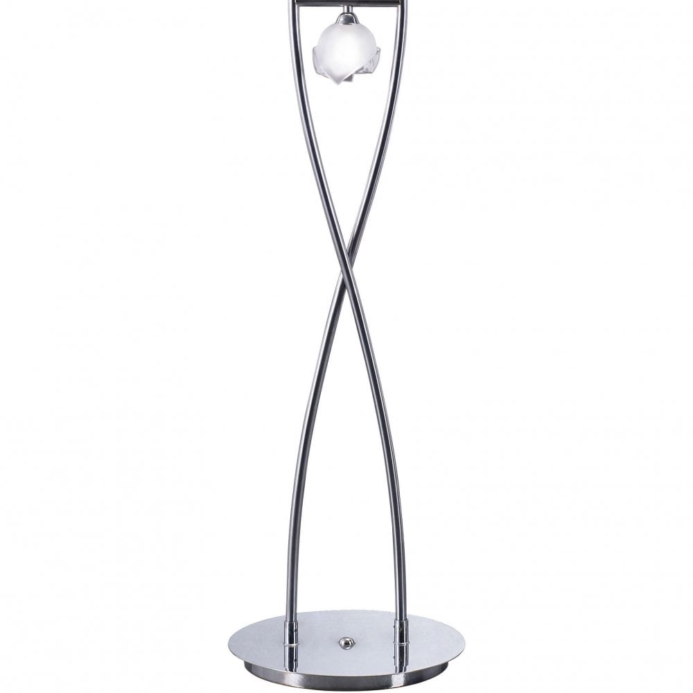 Fragma 4-Light Floor Lamp in Polished Chrome with Frosted Glass Spheres