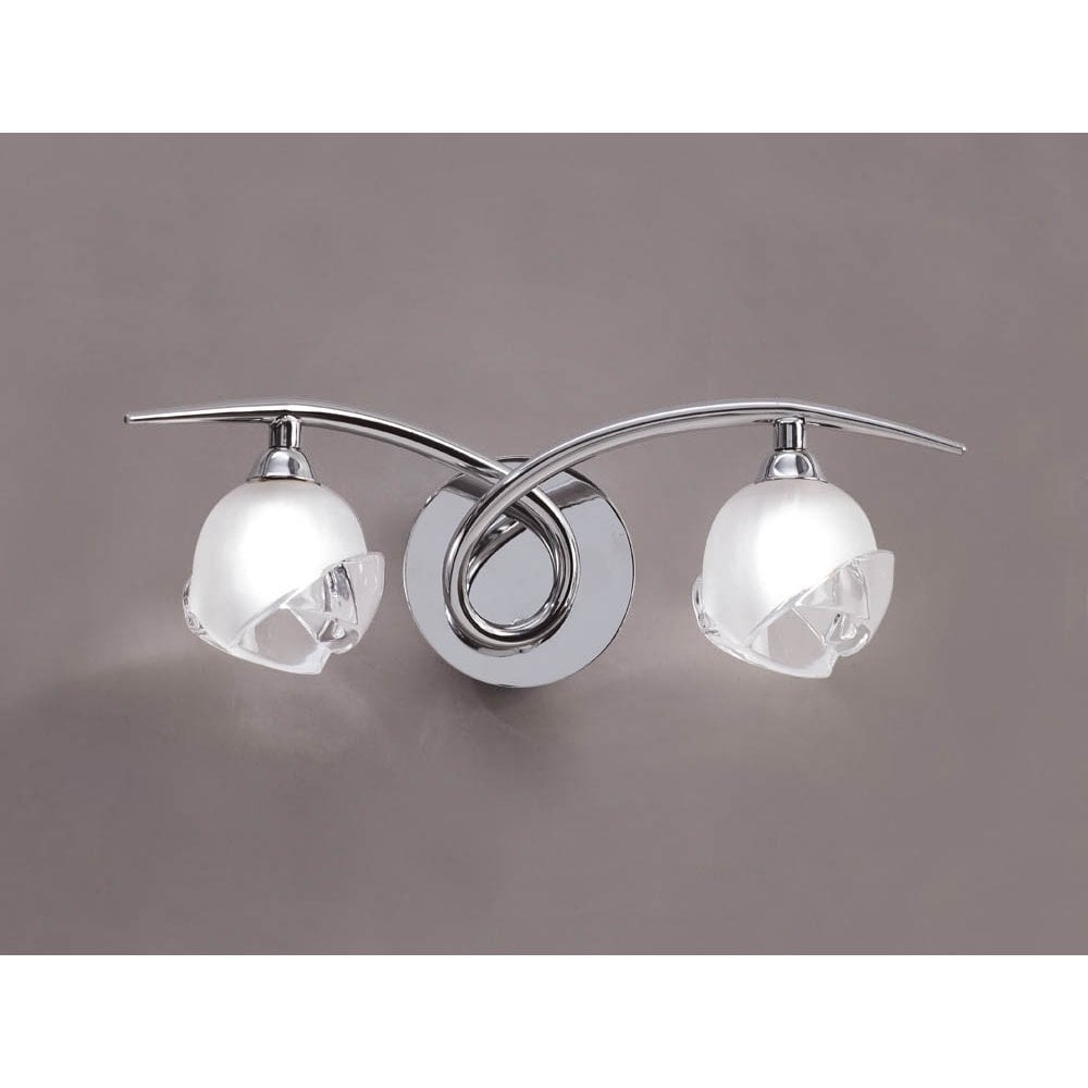 Fragma Dual Light Chrome Wall Lamp with Switched Rocker