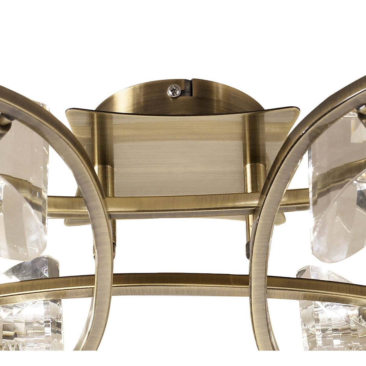 Antique Brass Kromo Ceiling Light with Clear K9 Crystal Accents