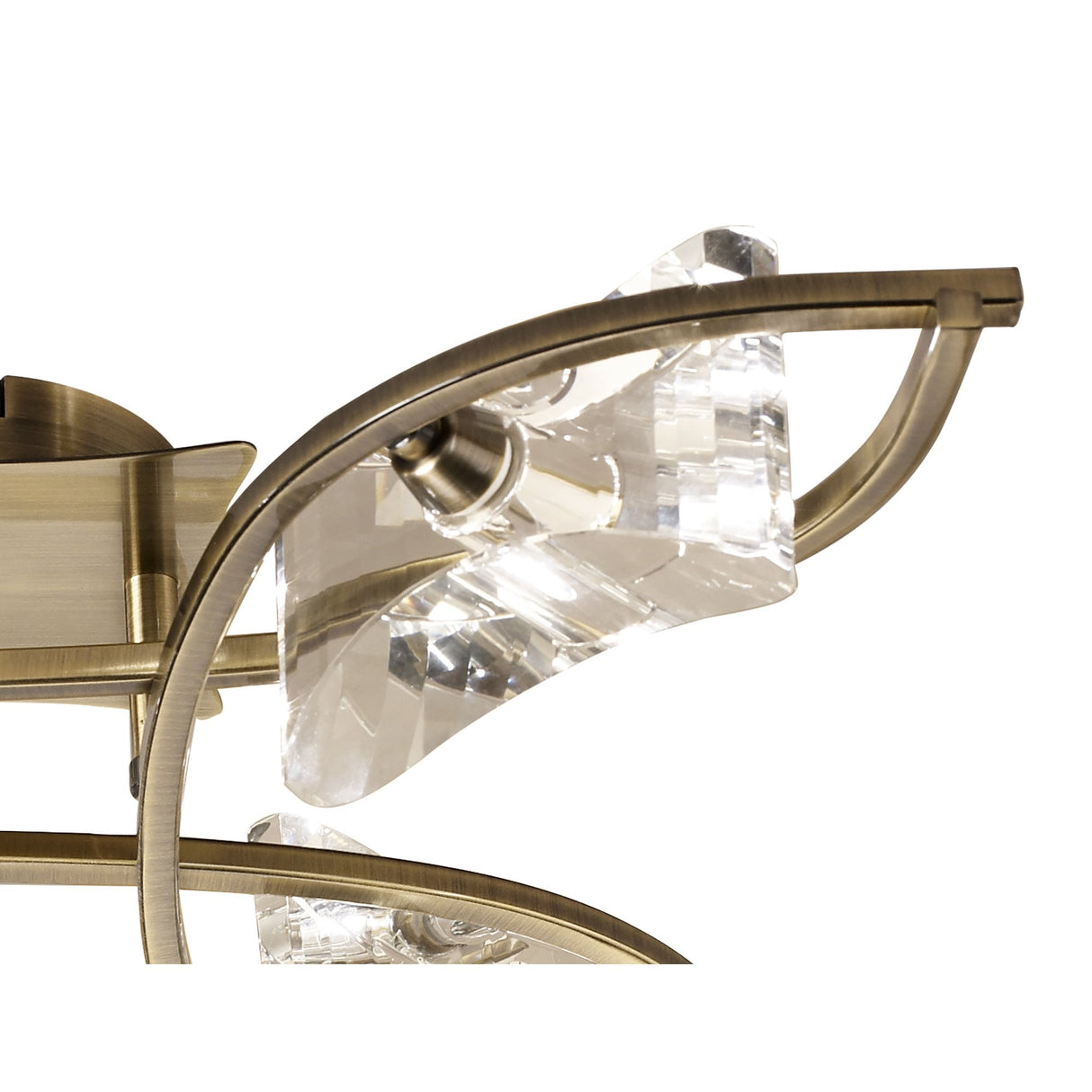 Antique Brass Kromo Ceiling Light with Clear K9 Crystal Accents