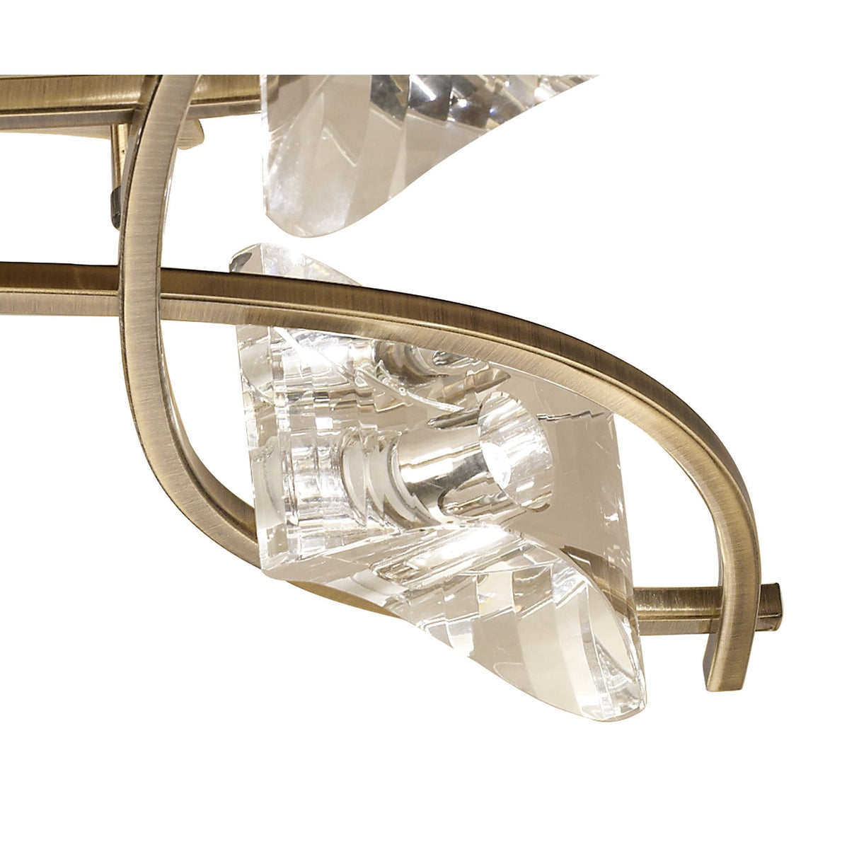 Antique Brass Kromo Ceiling Light with Clear K9 Crystal Accents