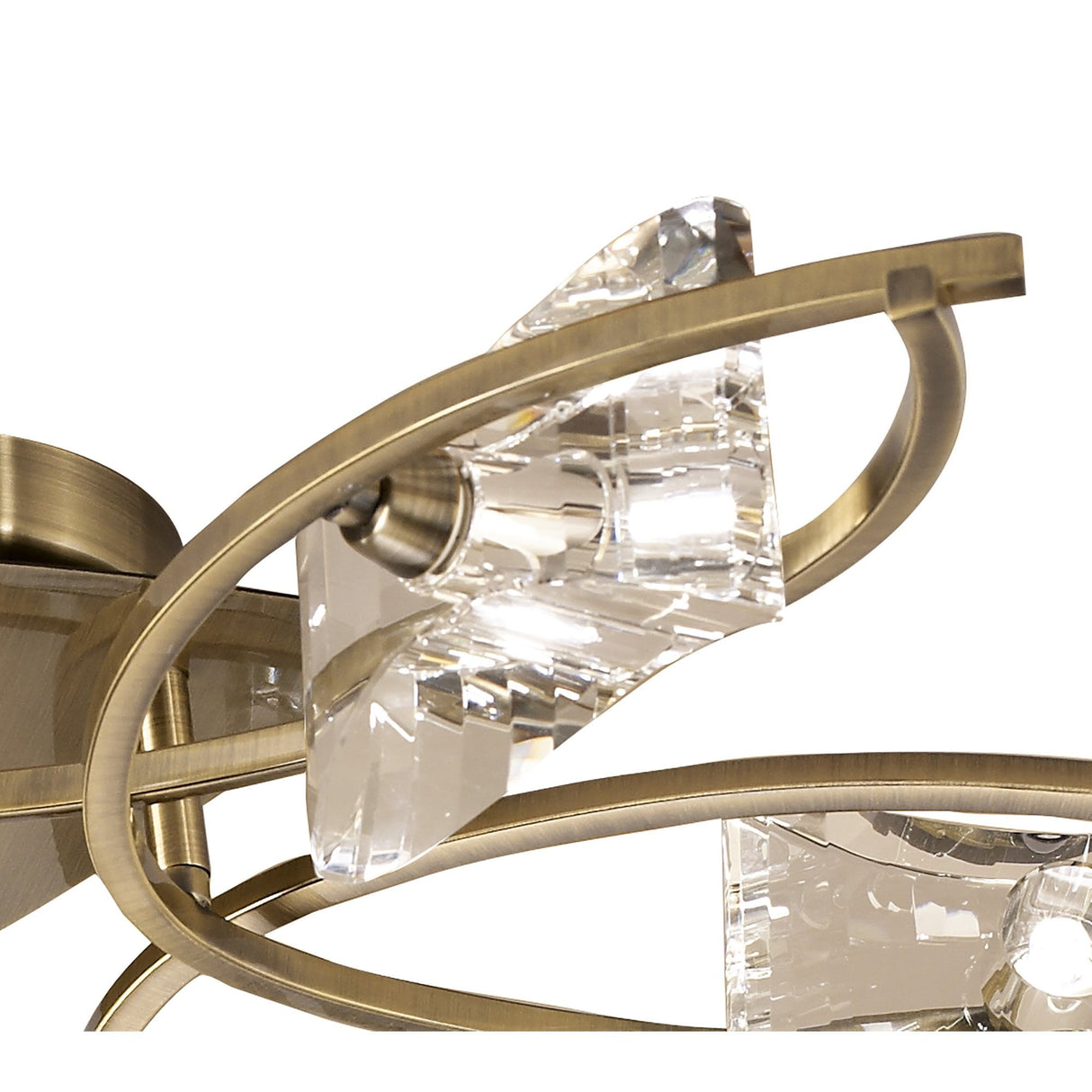 Kromo 6-Light Ceiling Fixture, Antique Brass with High-Quality K9 Crystal