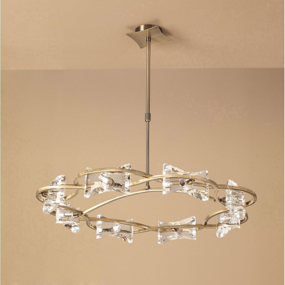 Kromo Antique Brass 8-Light G9 Round Chandelier
