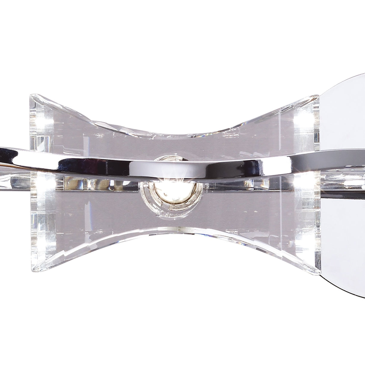 Kromo Dual-Lamp Wall Light in Polished Chrome with Clear Crystal Design