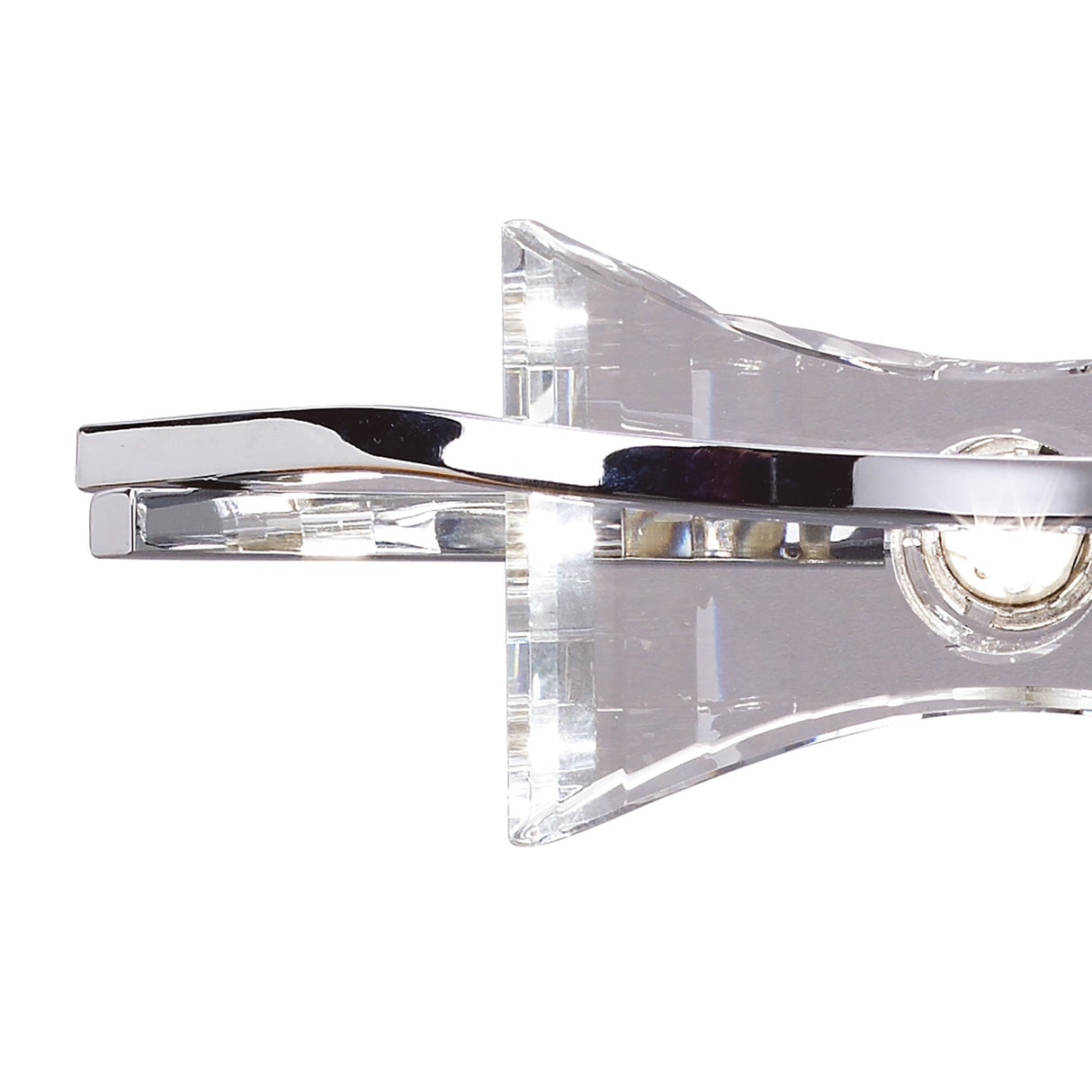 Kromo Dual-Lamp Wall Light in Polished Chrome with Clear Crystal Design