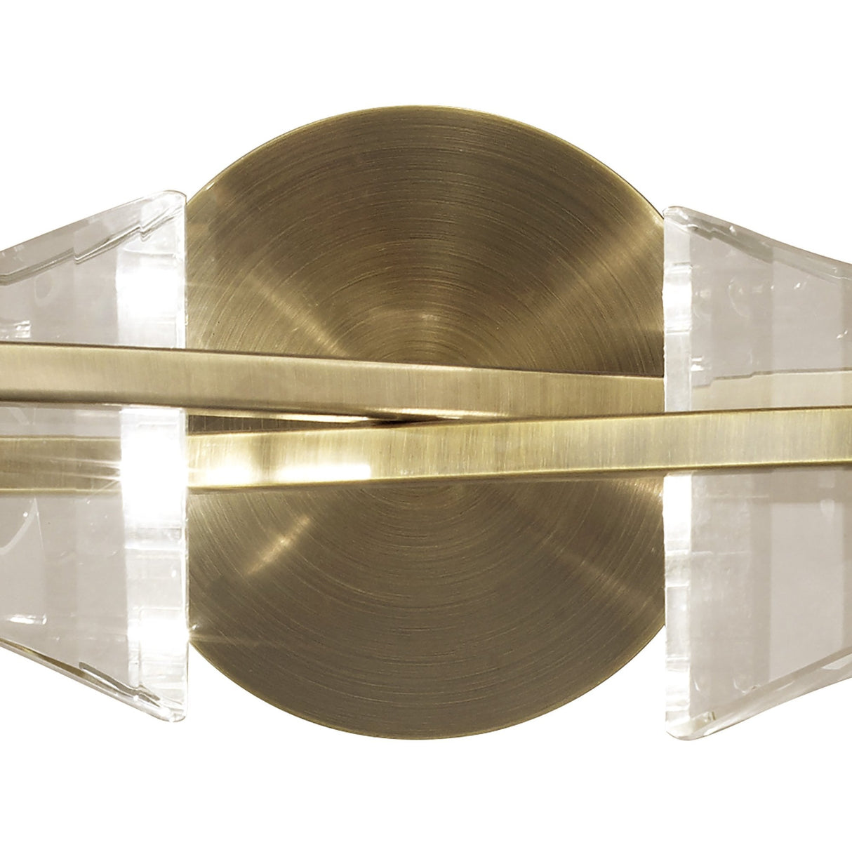 Kromo Antique Brass Dual Light Crystal Wall Lamp with Rocker Switch