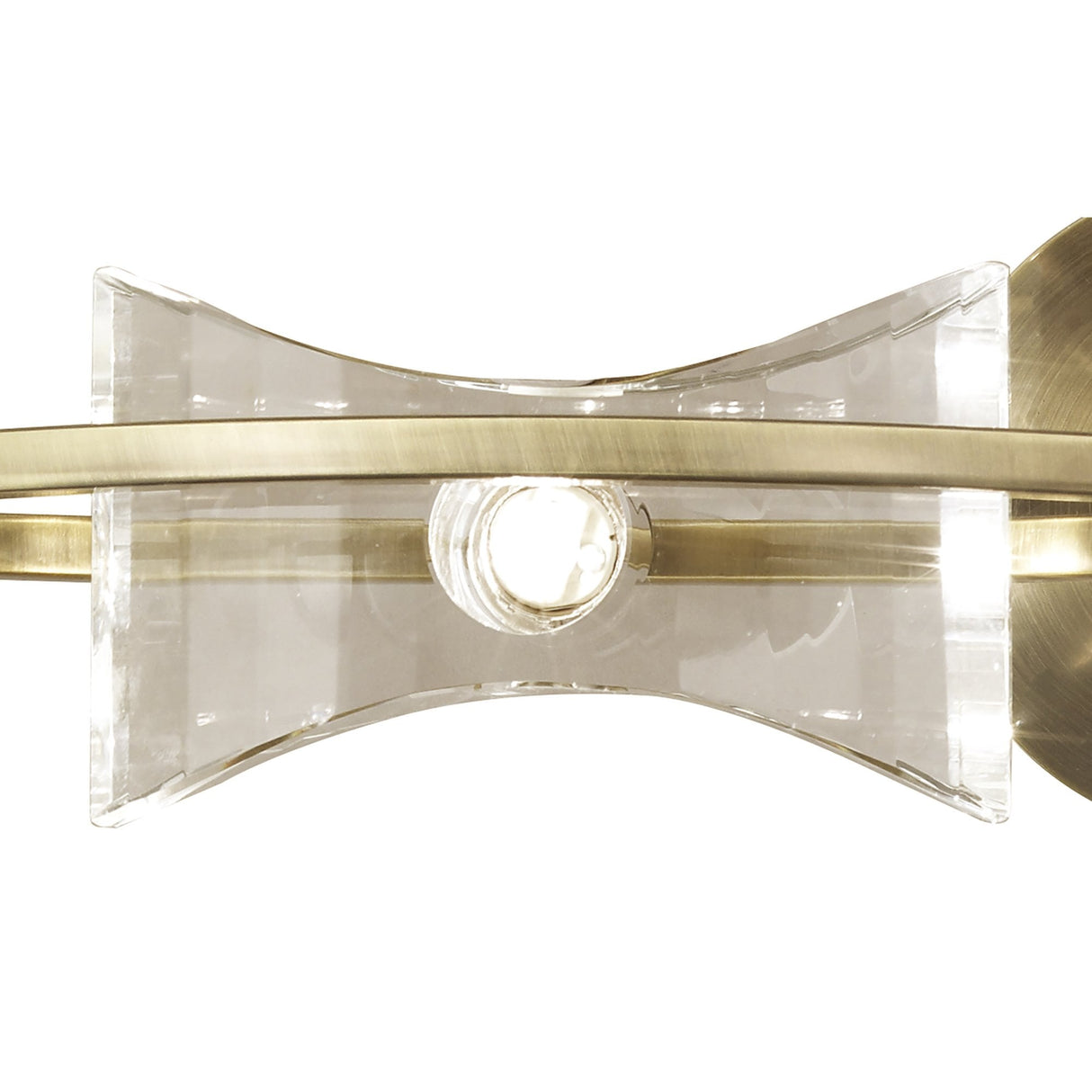 Kromo Antique Brass Dual Light Crystal Wall Lamp with Rocker Switch