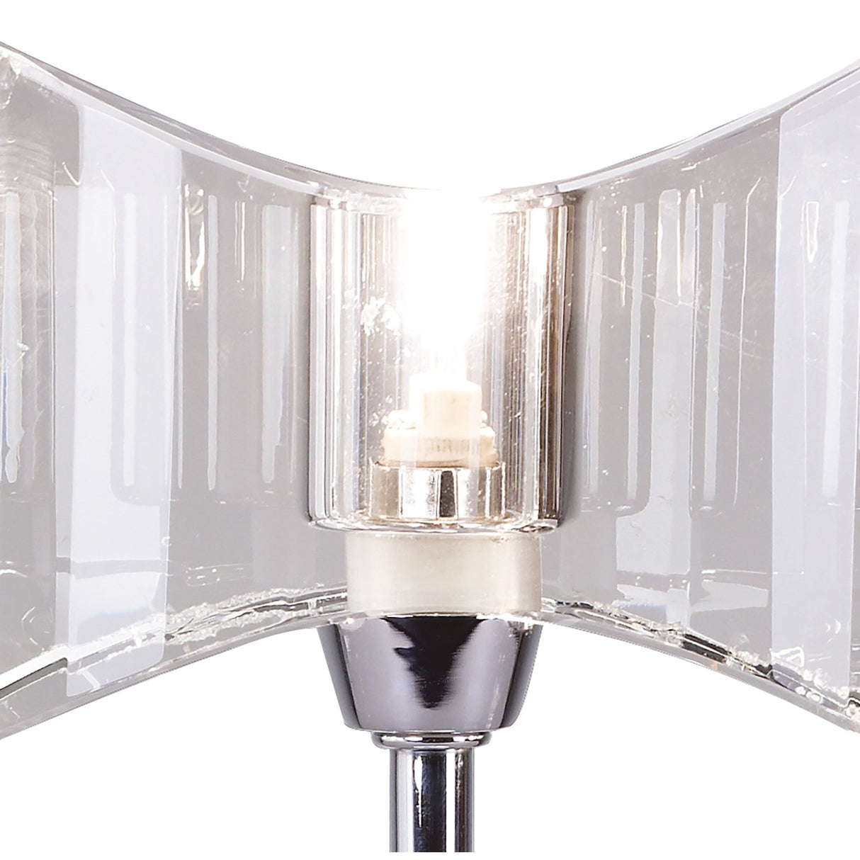 Kromo Elegance Table Lamp with Polished Chrome Finish and Crystal Design