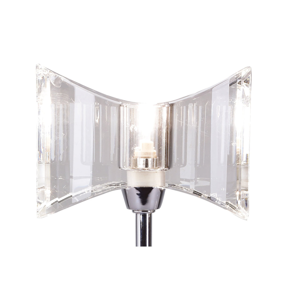 Kromo Elegance Table Lamp with Polished Chrome Finish and Crystal Design