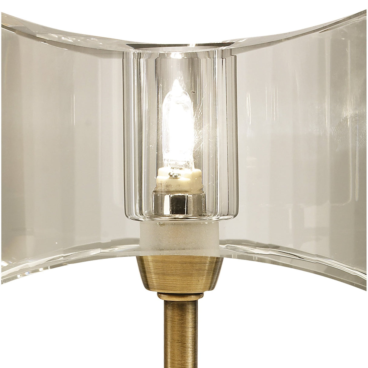 Elegant Antique Brass Kromo Table Lamp with Crystal Accent