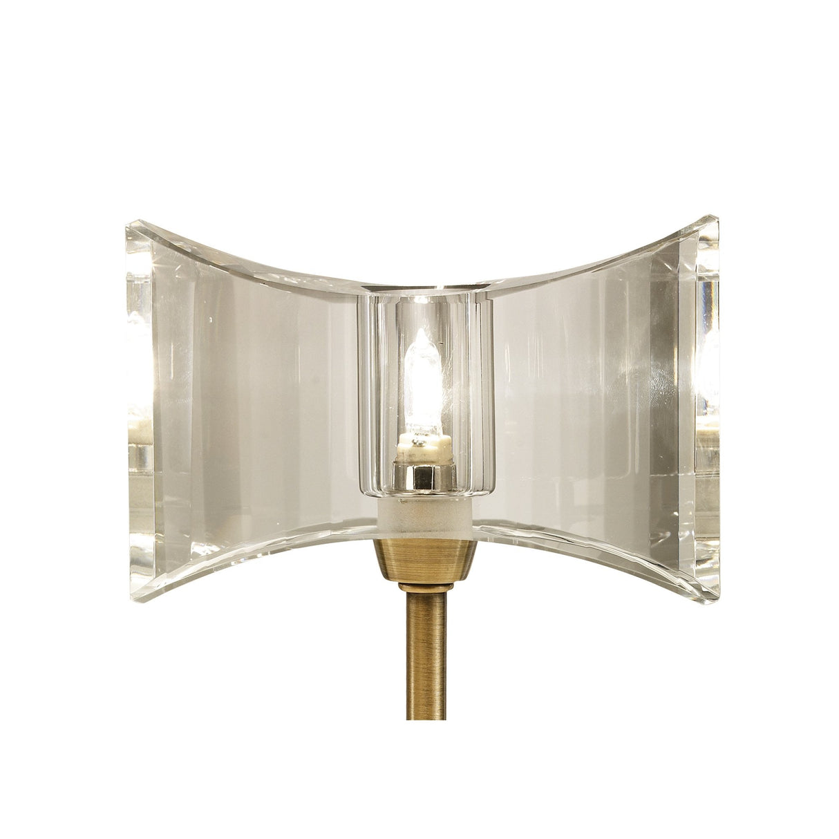 Elegant Antique Brass Kromo Table Lamp with Crystal Accent