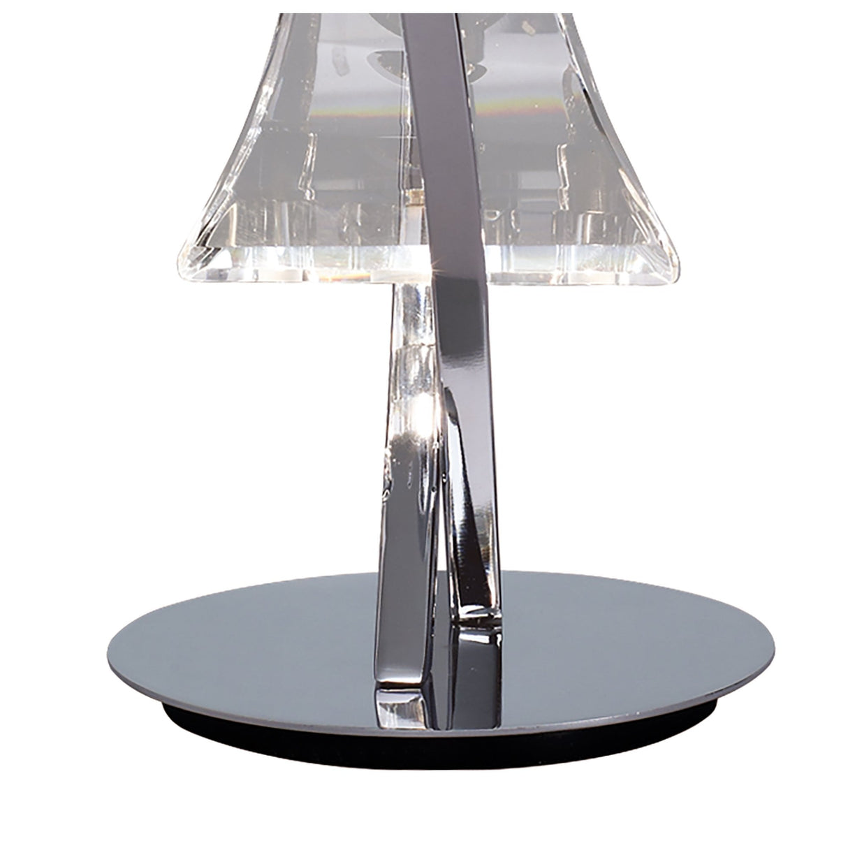 Elegant Kromo Chrome Table Lamp with Multi-Faceted Crystal Accent