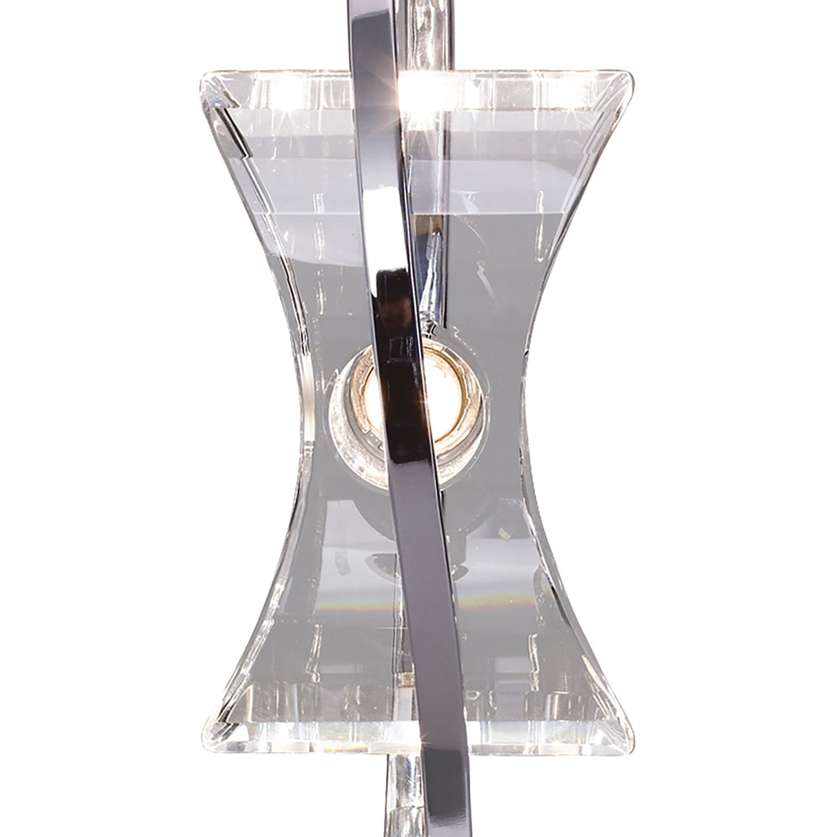 Elegant Kromo Chrome Table Lamp with Multi-Faceted Crystal Accent