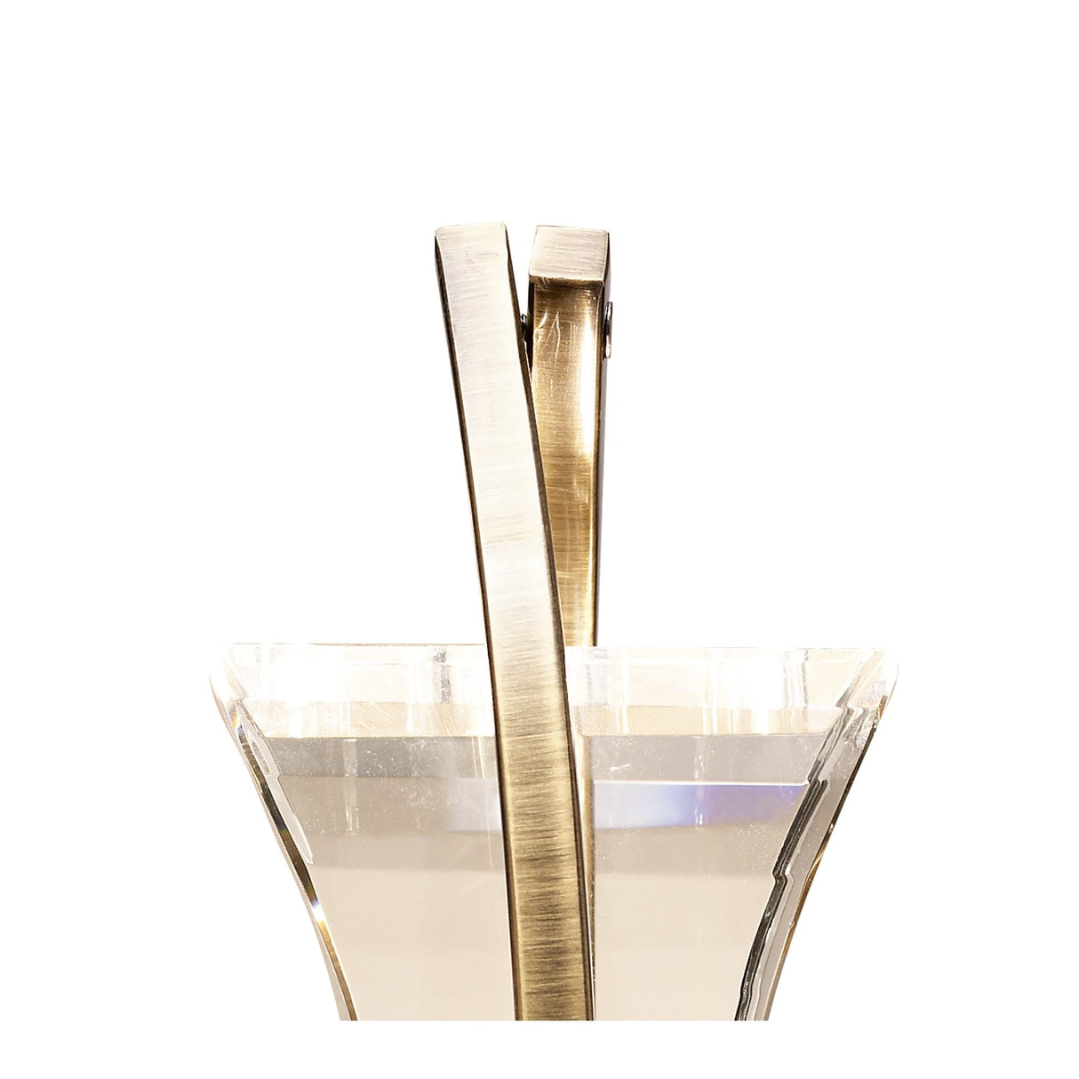 Antique Brass Kromo Table Lamp with Looped Frame and Clear K9 Crystal