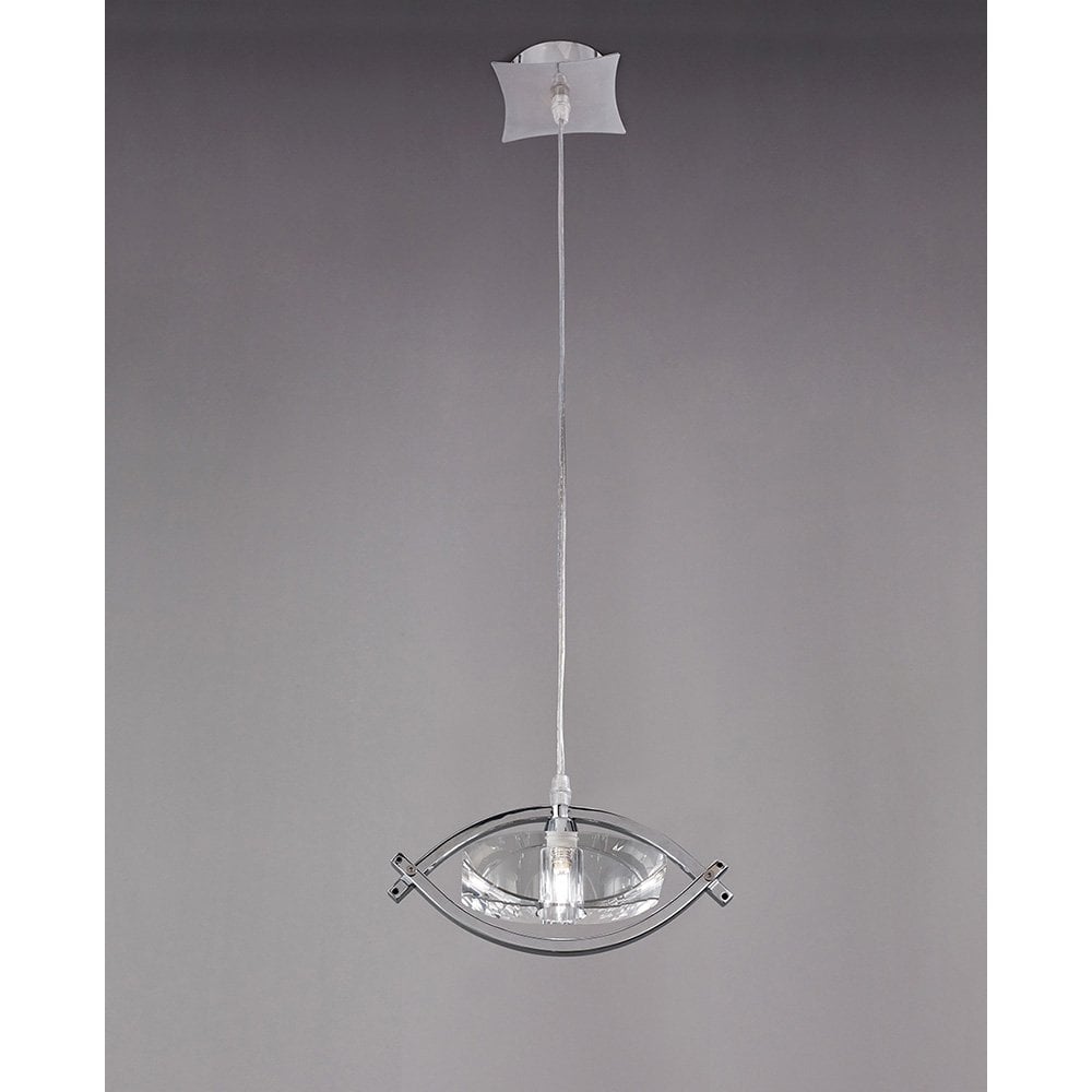 Elegant Kromo Single Light Pendant in Polished Chrome