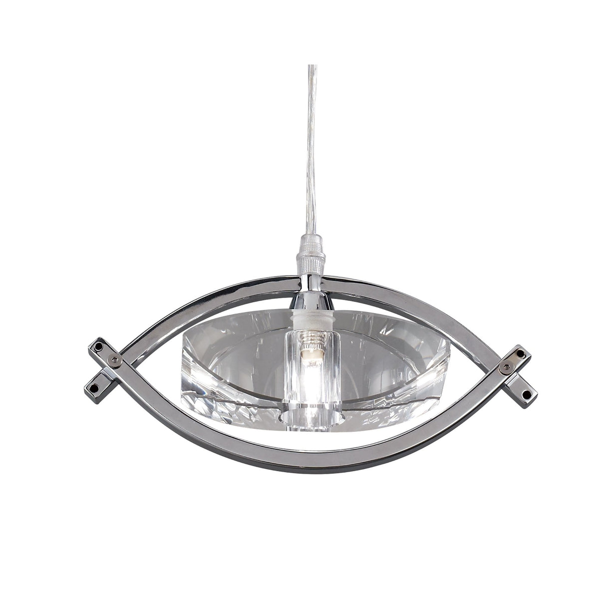 Elegant Kromo Single Light Pendant in Polished Chrome
