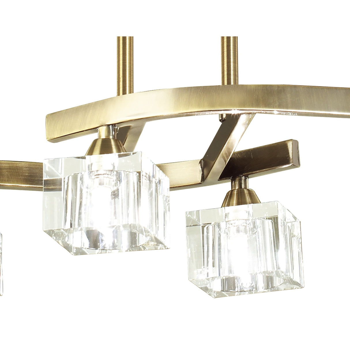 Cuadrax Antique Brass Semi-Flush Ceiling Light with 4 G9 Bulbs