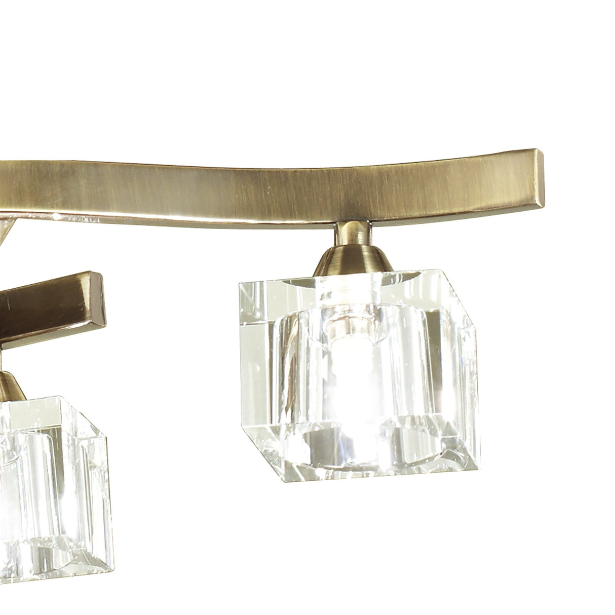 Cuadrax Antique Brass Semi-Flush Ceiling Light with 4 G9 Bulbs