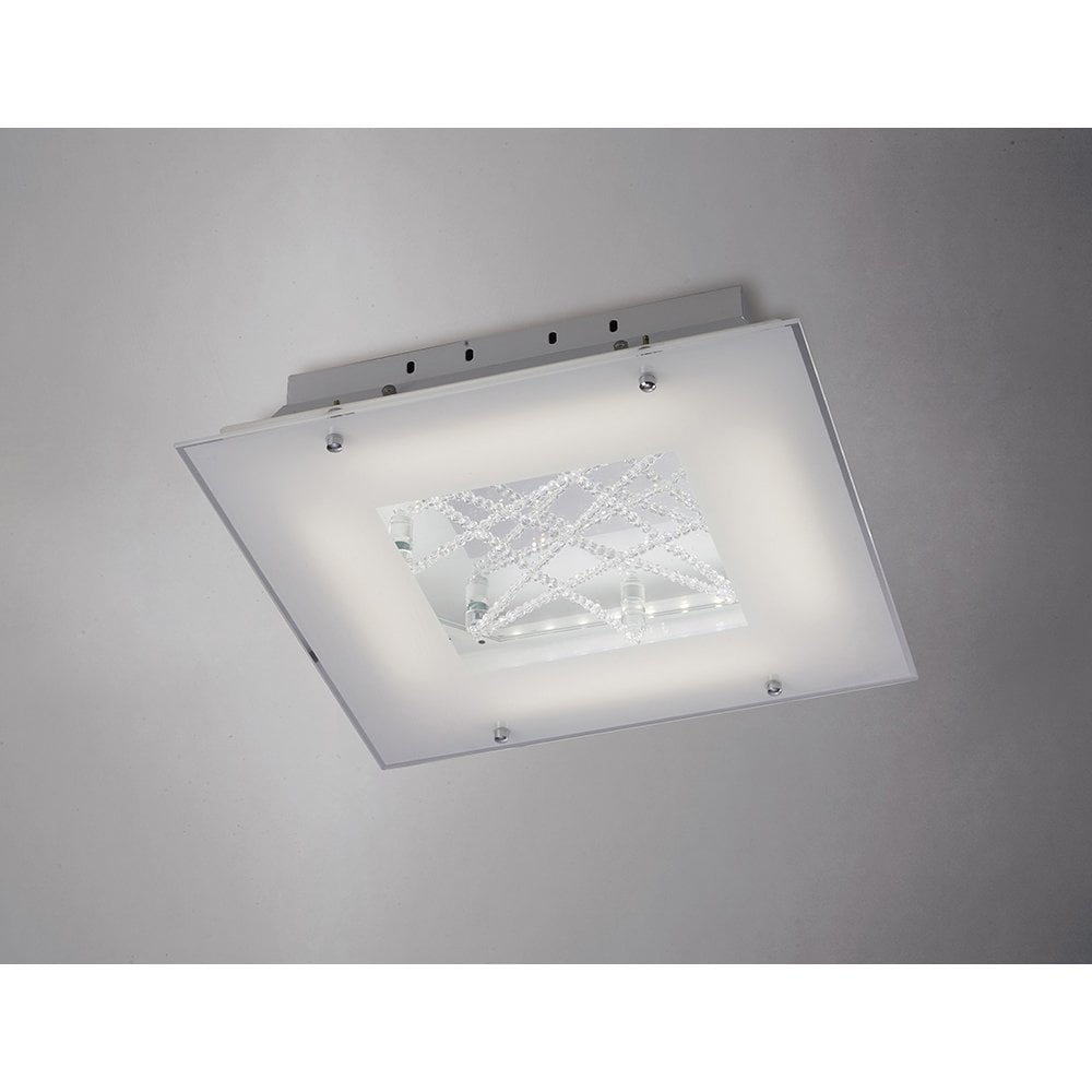Felix 16W LED Ceiling Light with Polished Chrome and Crystal Design