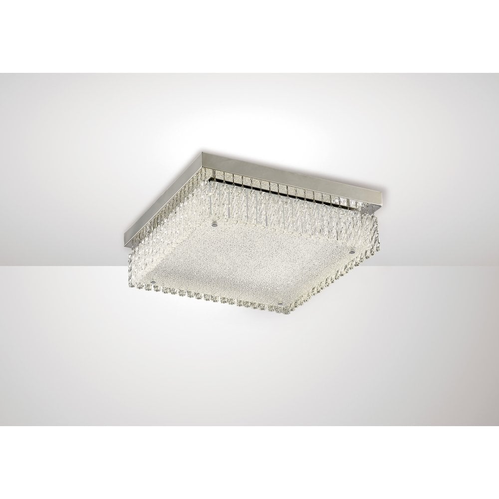 Aiden 21W LED Crystalline Square Ceiling Light in Polished Chrome with 4200K Natural White