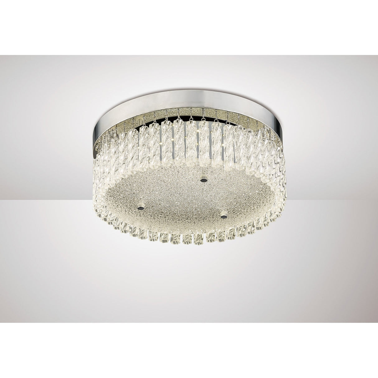 Aiden Crystal-Accent Round Ceiling Light 18W LED 4200K Polished Chrome