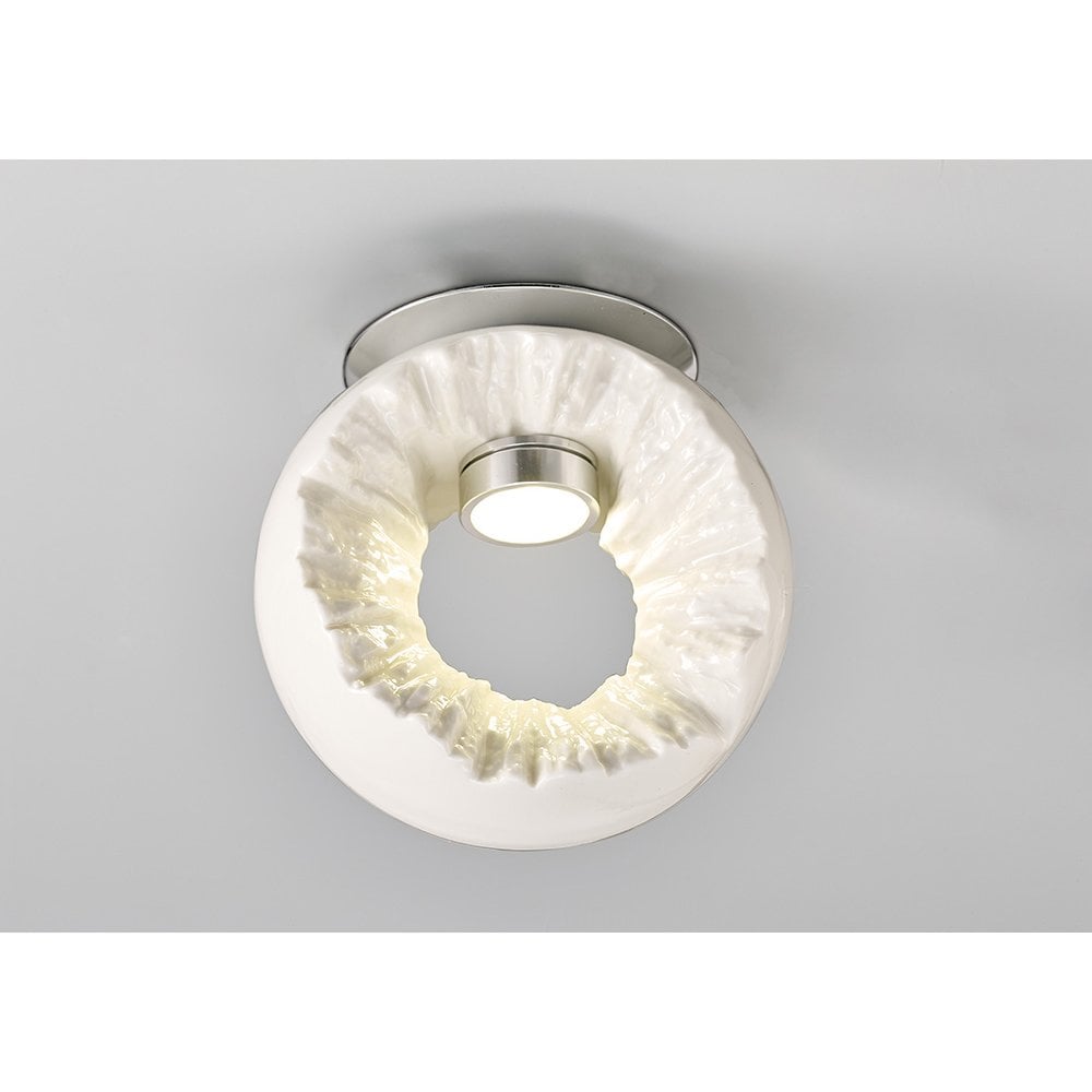 Salvio Round Ceiling LED Sculpture in Chrome and White