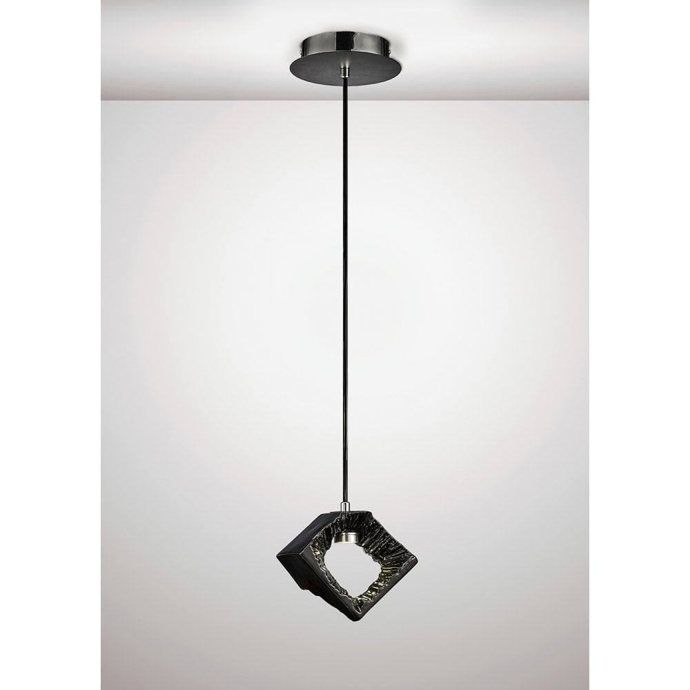 Sculptural Elegance LED Pendant Light in Chrome/Black