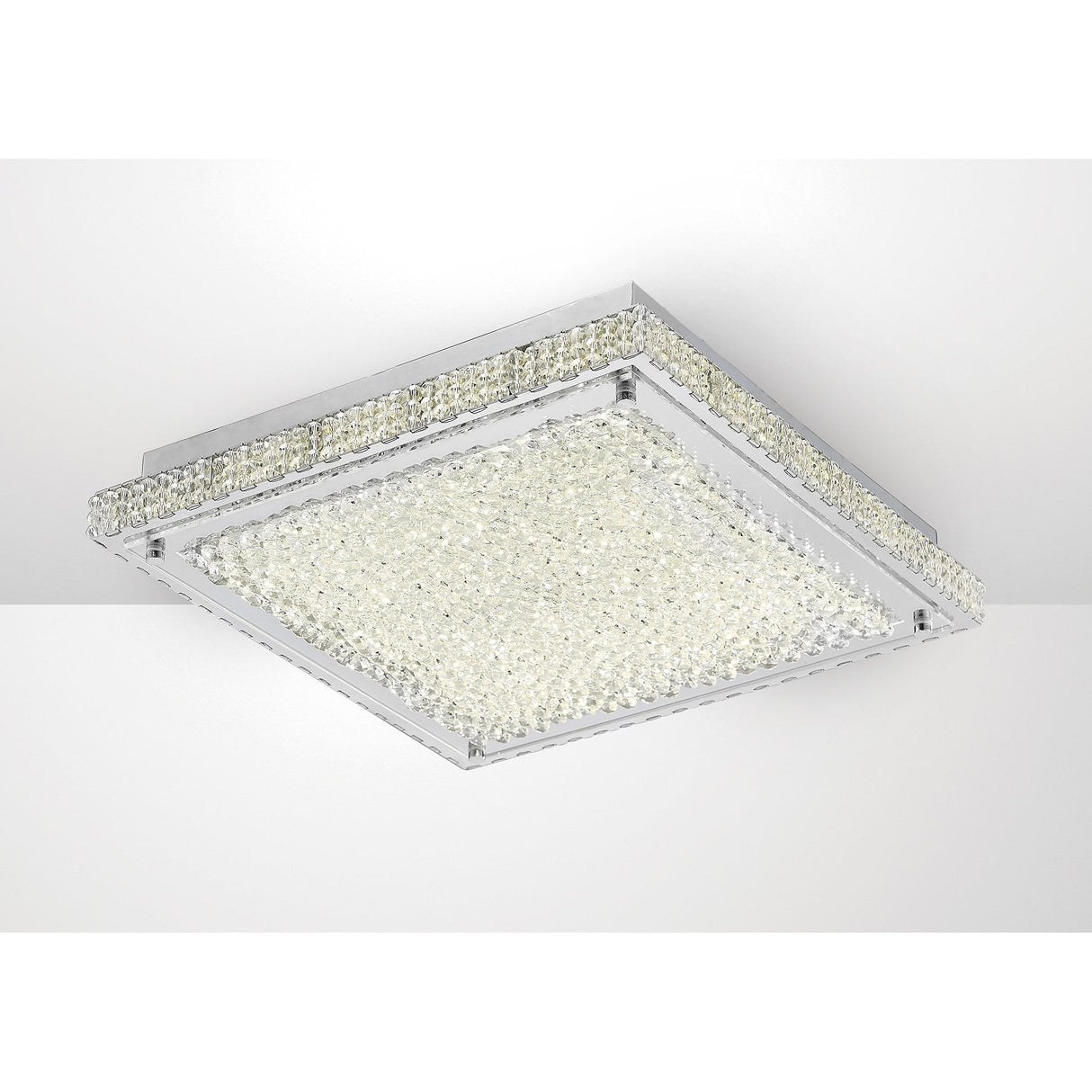 Amelia Modern Crystal LED Ceiling Light - Polished Chrome & Clear Glass Design