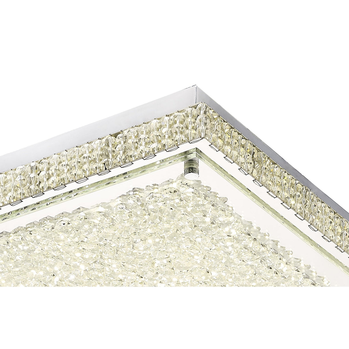 Amelia Modern Crystal LED Ceiling Light - Polished Chrome & Clear Glass Design
