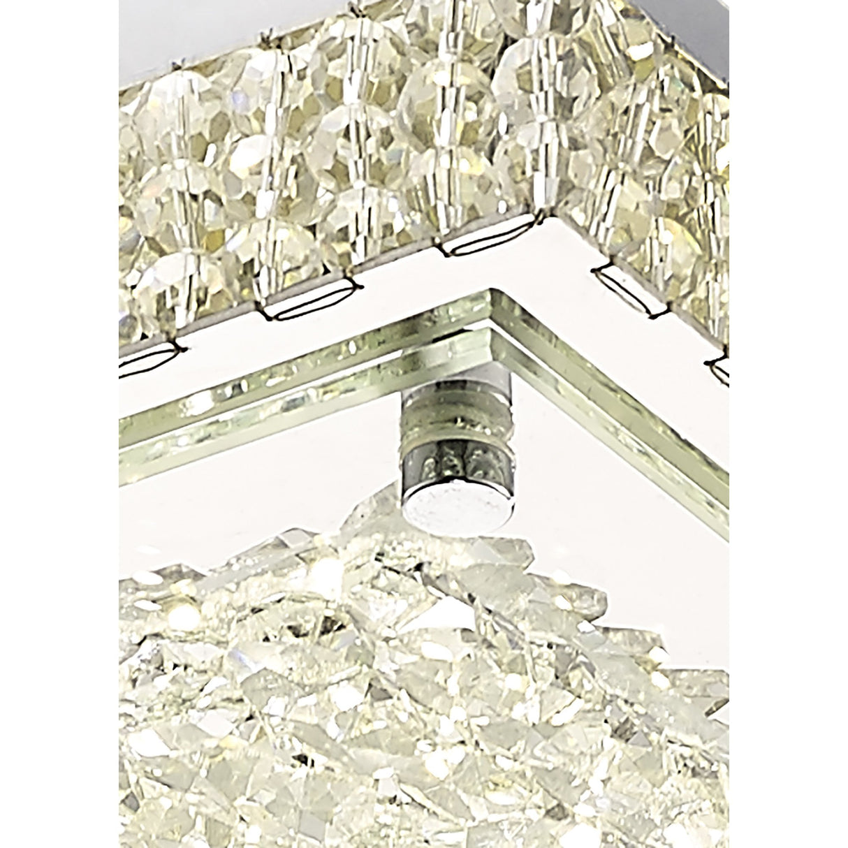 Amelia Modern Crystal LED Ceiling Light - Polished Chrome & Clear Glass Design