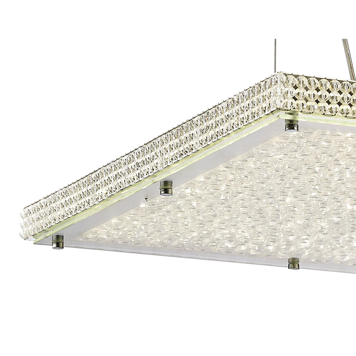 Amelia Radiant Pendant Light - 44W LED in Sleek Chrome & Crystal Design