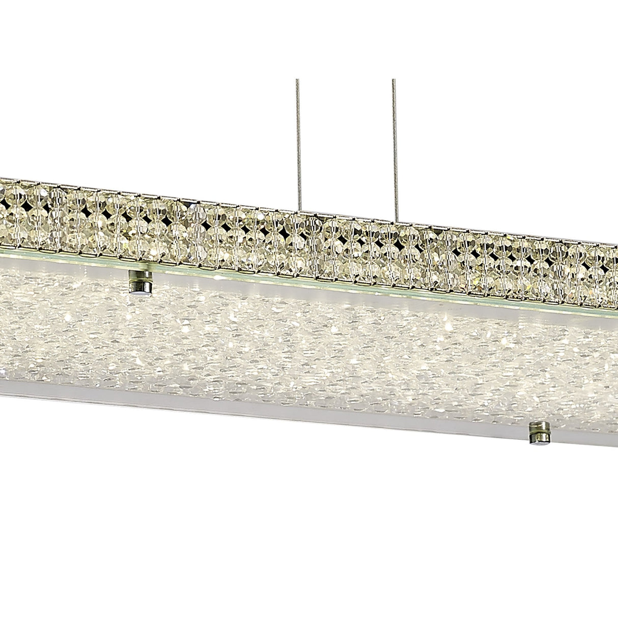 Amelia Pendant 68W LED Chandelier with Remote: Modern Chrome & Crystal Design