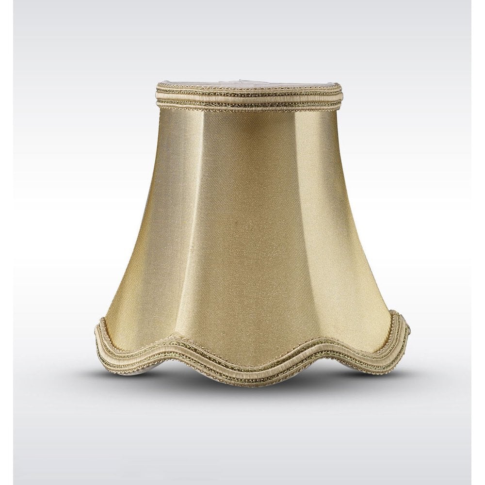 Elegant Gold Shimmer Fabric Lampshade with Clip-On Design 70/130mm x 120mm