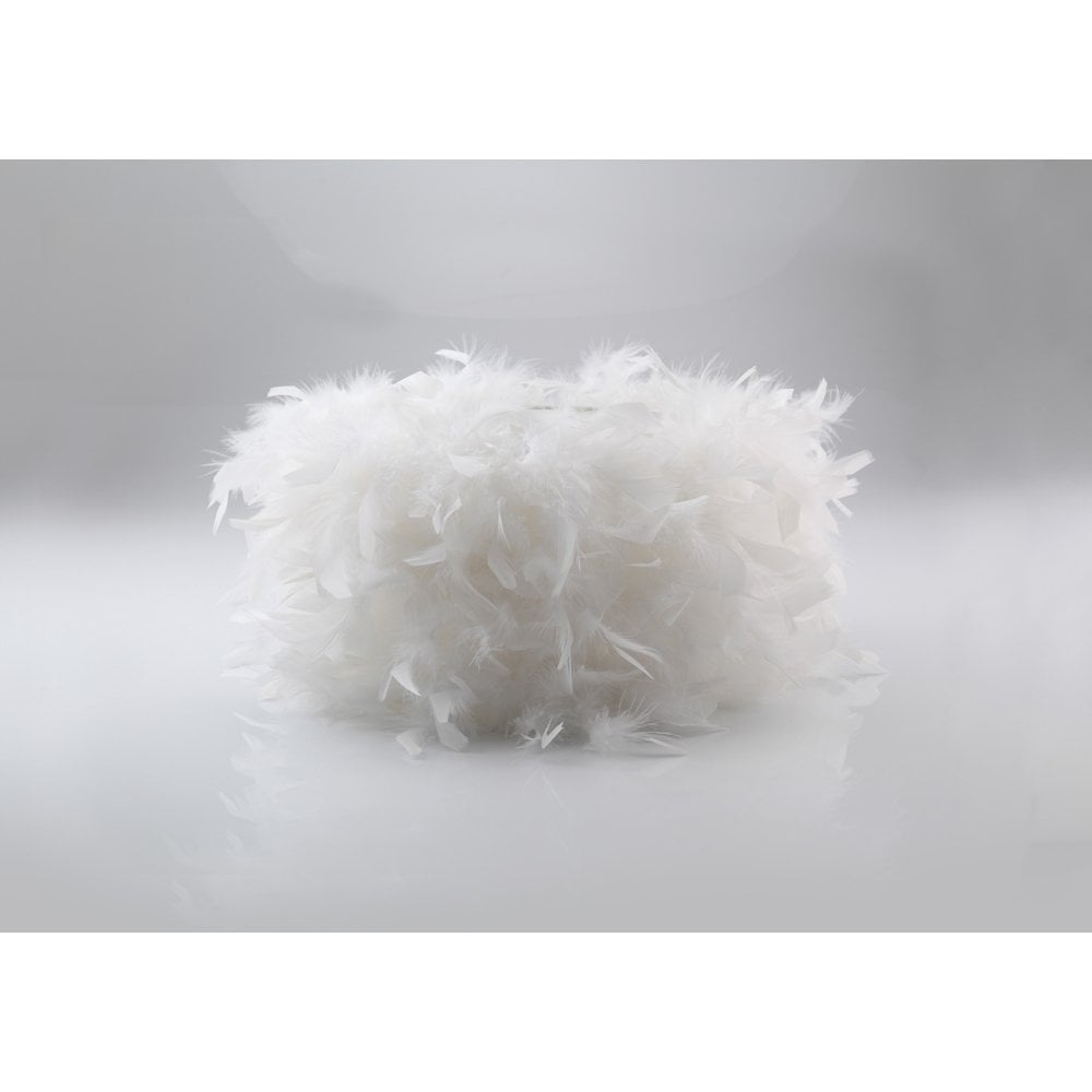 Arqus Elegant Feather Lampshade - White, 330mm x 200mm