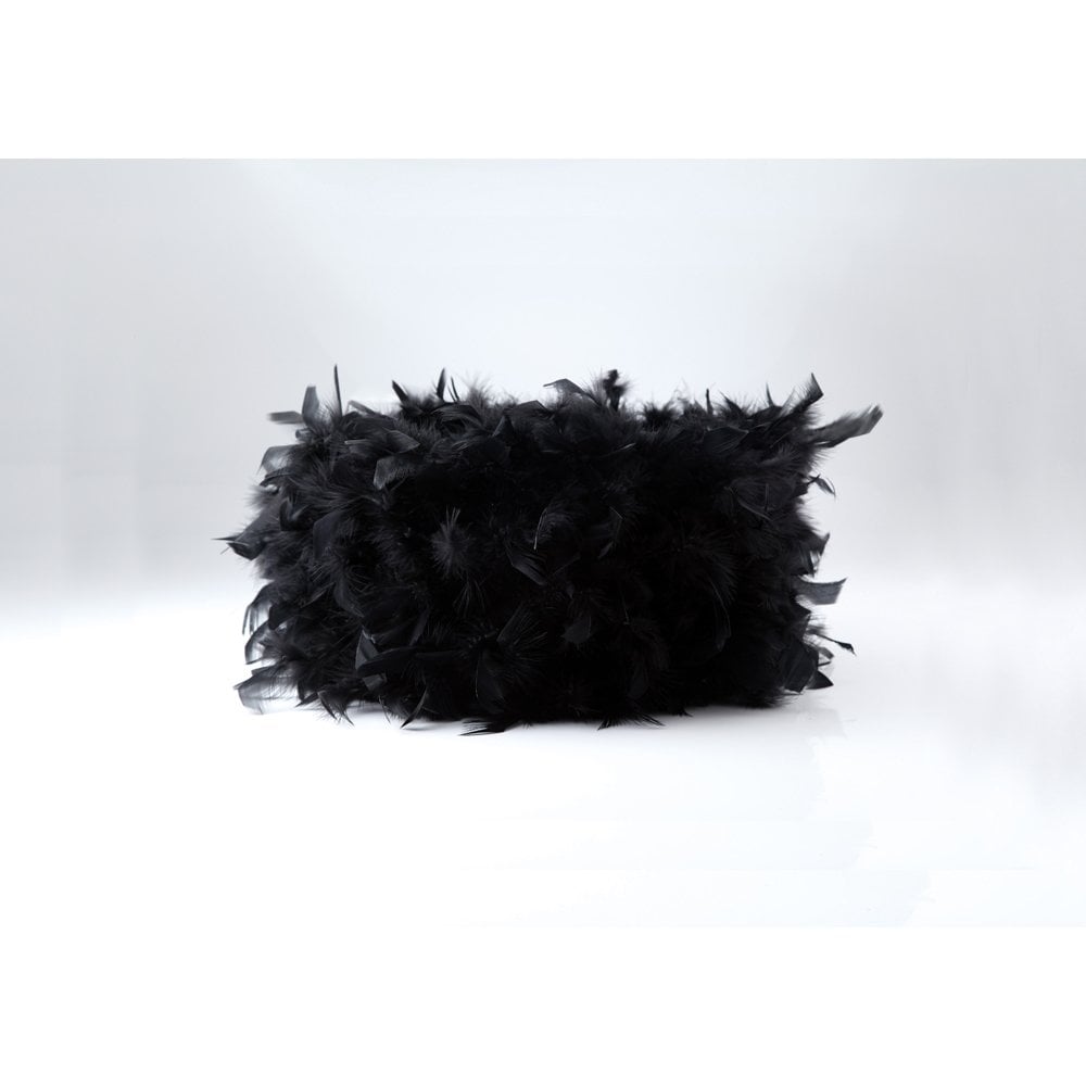 Elegant Arqus Black Feather Lampshade 250mm x 180mm