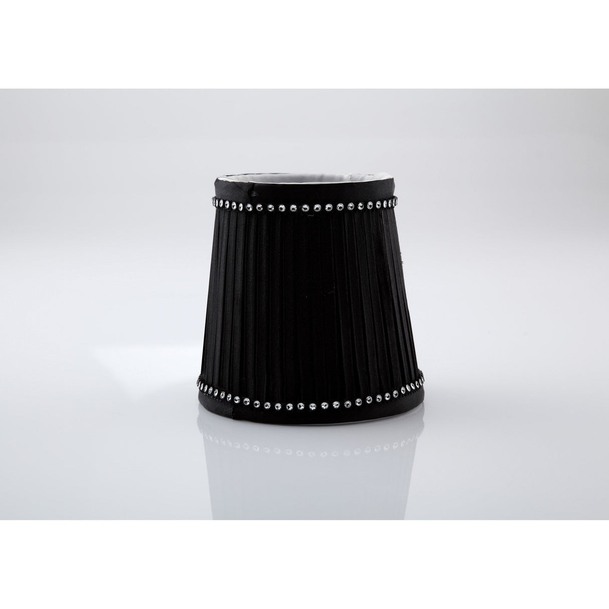 Chic Black Rada Pleated Fabric Shade with Crystal Trim