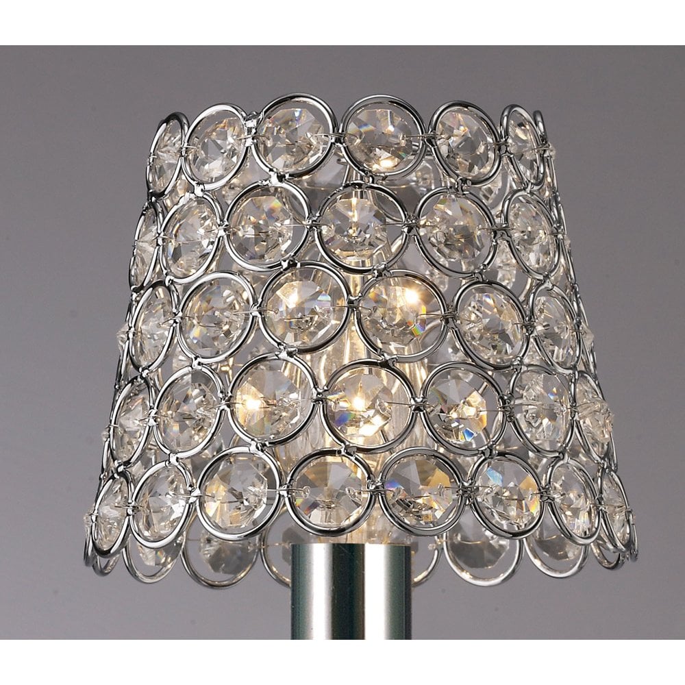 Exquisite Clip-On Crystal Ring Shade with Polished Chrome Finish