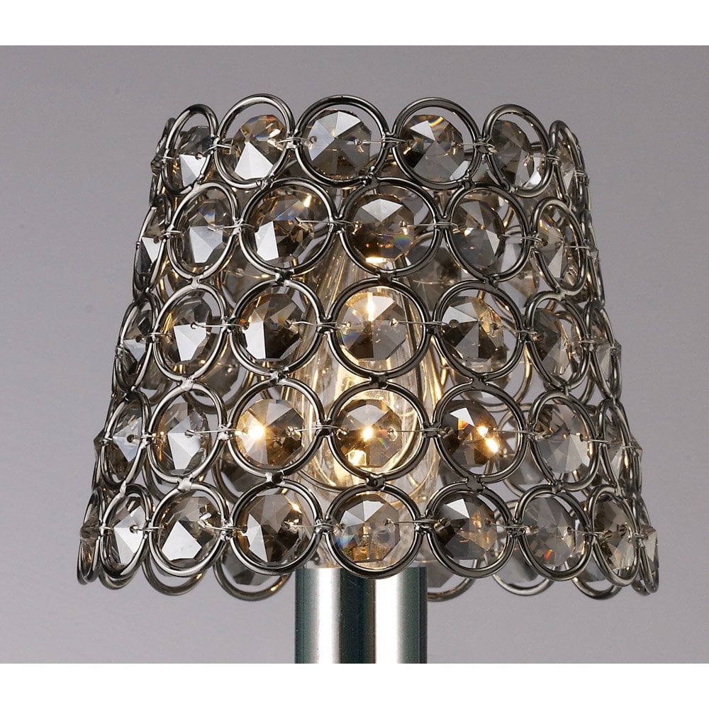 Elegant Black Chrome Crystal Ring Clip-On Lampshade
