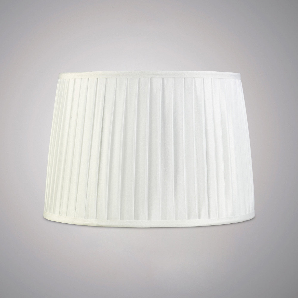 Stella Elegance: White Pleated Round Lamp Shade 300/350mm x 250mm