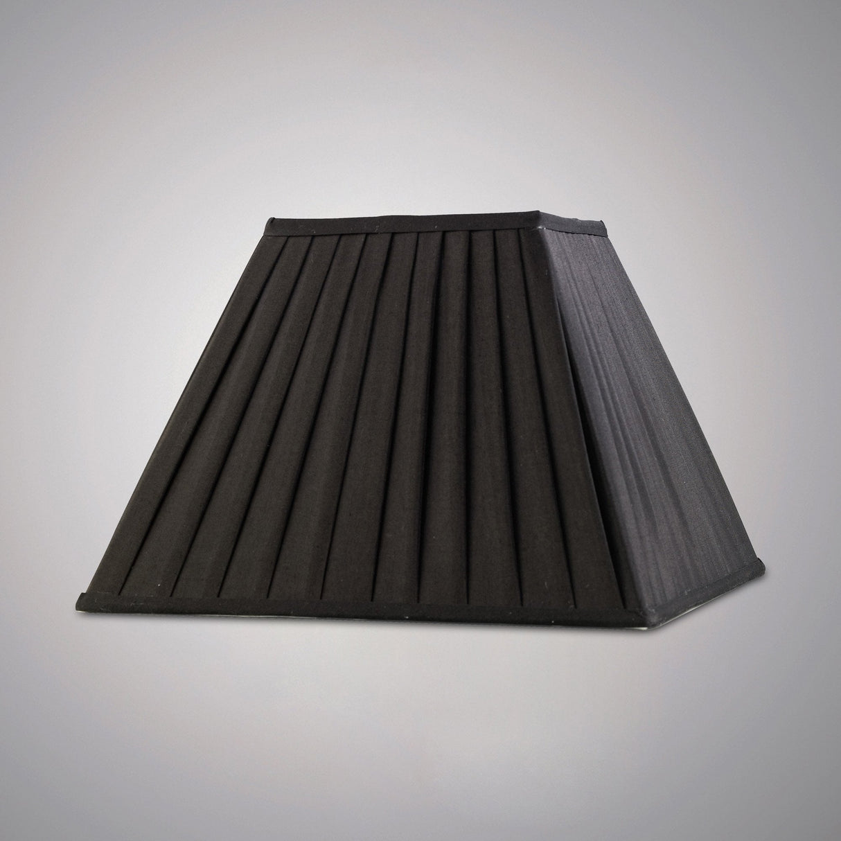 Leela Black Square Pleated Fabric Lampshade 175/350mm x 250mm