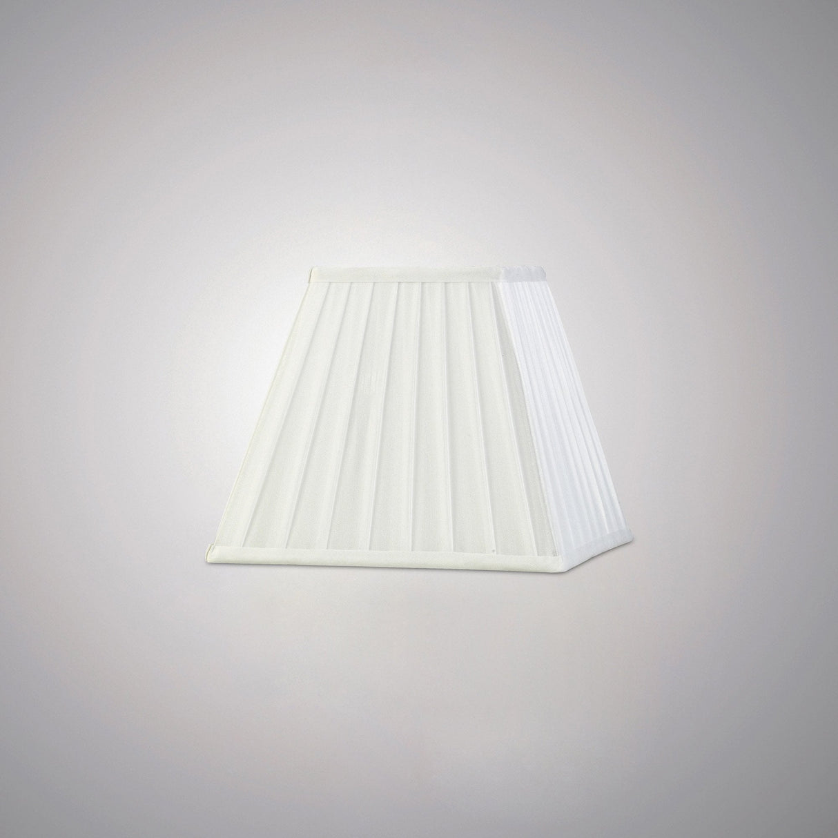 Leela White Pleated Fabric Square Lamp Shade, 138/250mm x 206mm