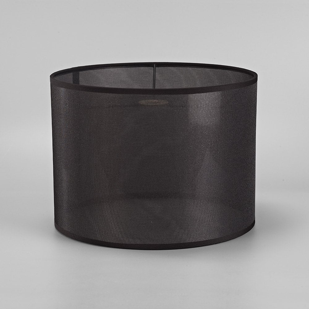 Curino Large Black Sheer Weave Fabric Round Lampshade 350mm x 250mm