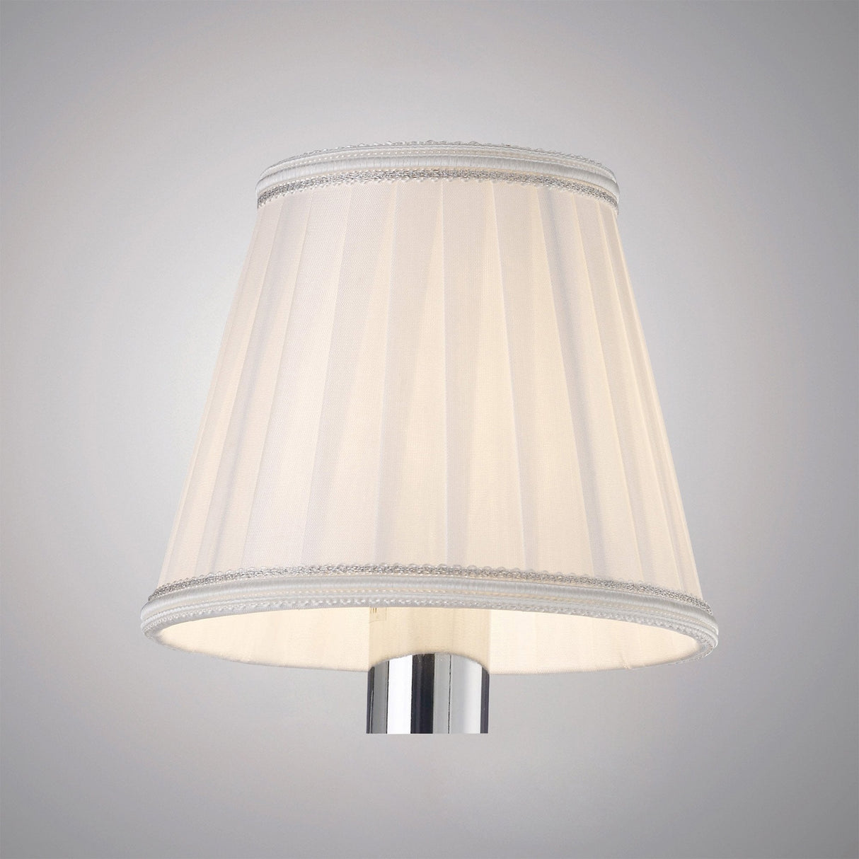 White Willow Clip-On Light Shade with Crystal Accents 80/130mm x 110mm