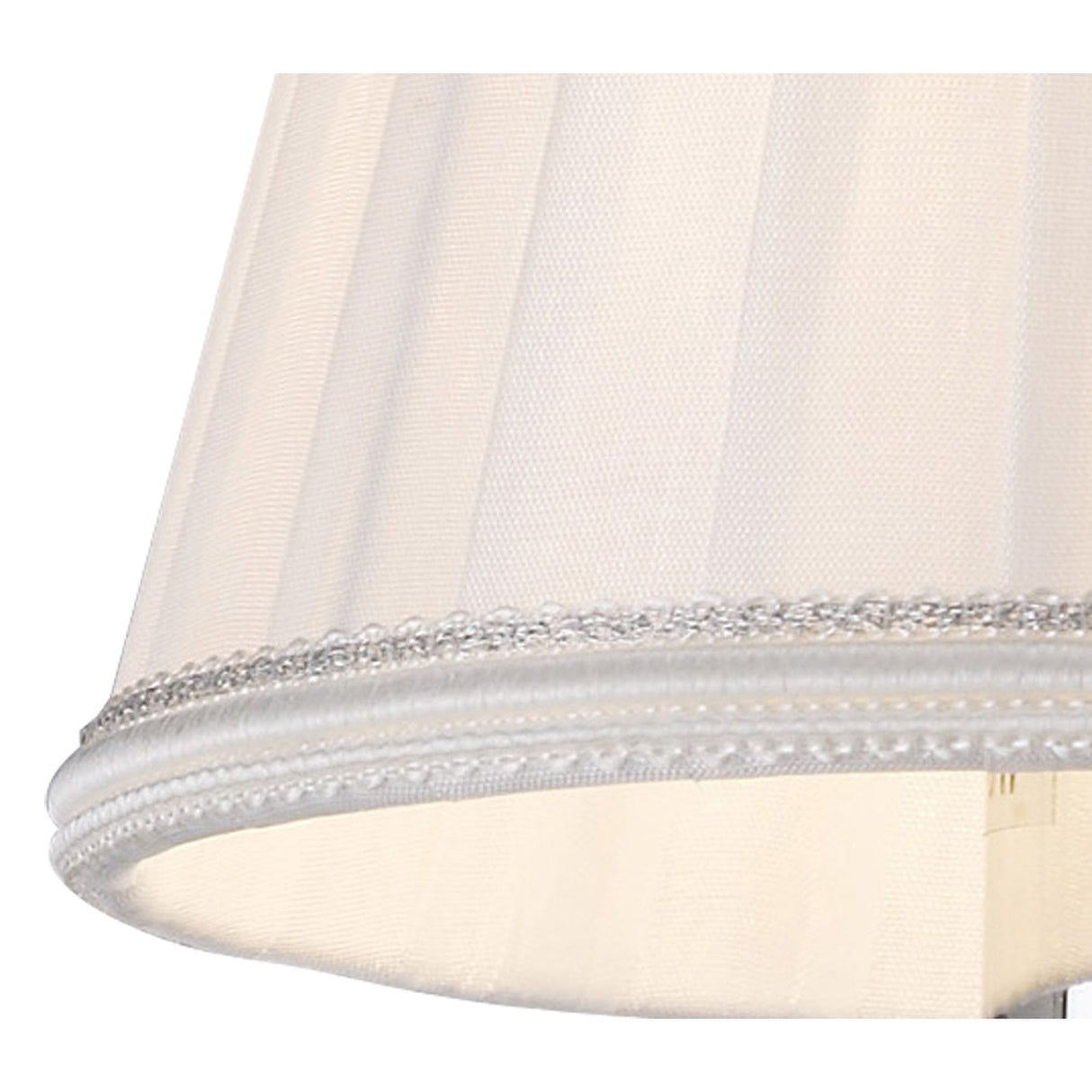White Willow Clip-On Light Shade with Crystal Accents 80/130mm x 110mm