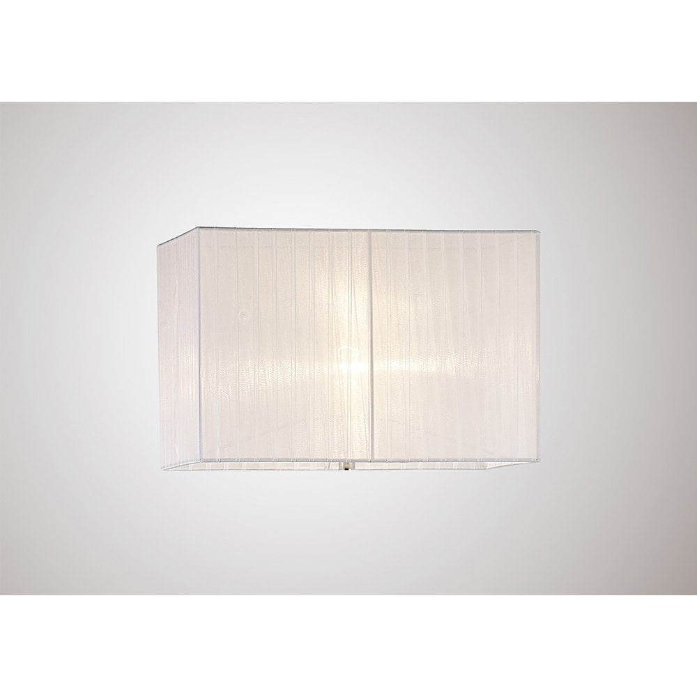 Florence Rectangular Organza Lamp Shade, 400x210x260mm, White/Cream, for Floor Lamps