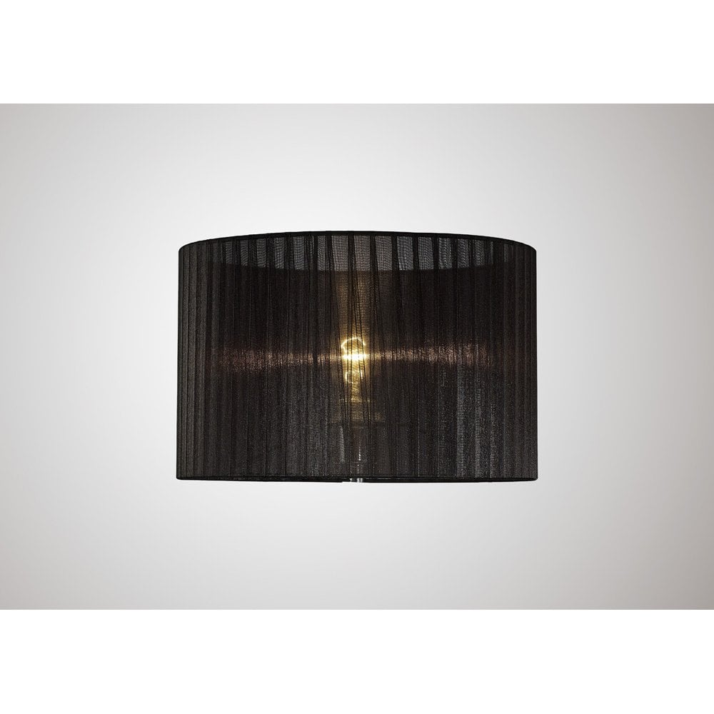 Black Florence Organza Shade, 360mm x 230mm - Ideal for Table Lamps