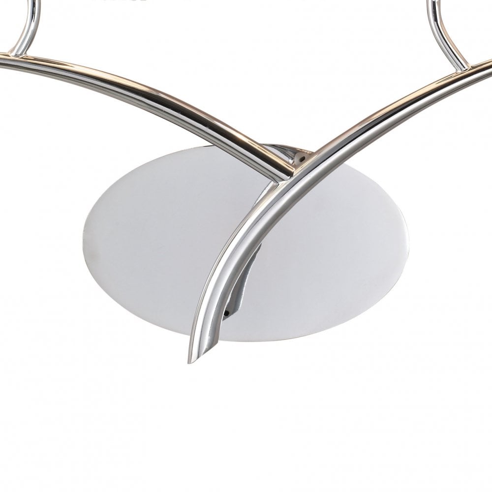 Elegant Eve Dual Light Wall Lamp in Polished Chrome with White Oval Shades