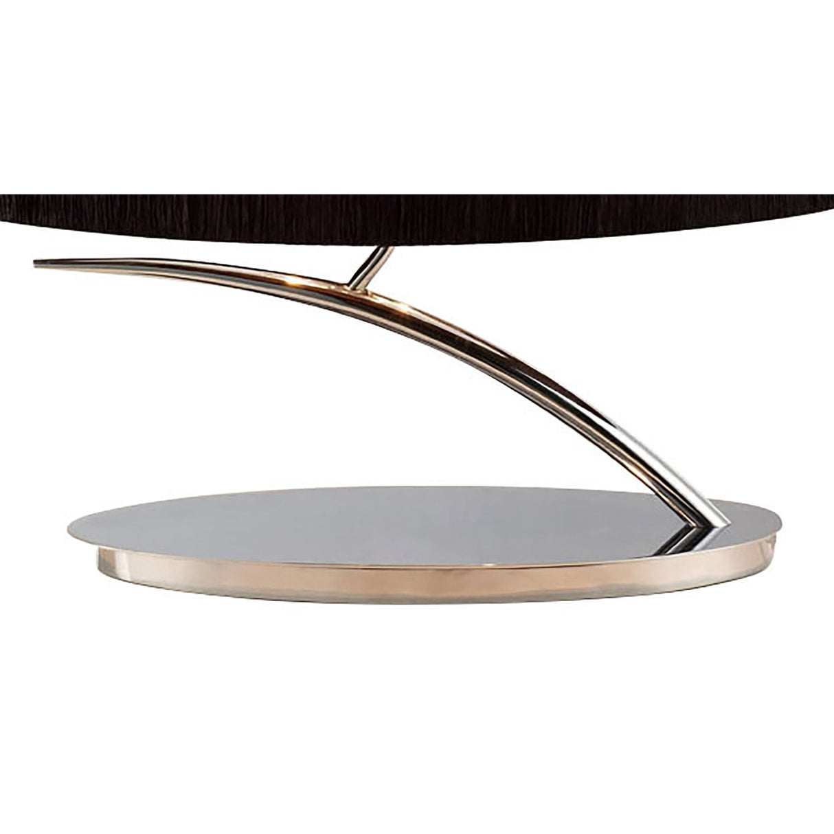 Eve Polished Chrome Dual Light Table Lamp with Elegantly Textured Black Oval Shade